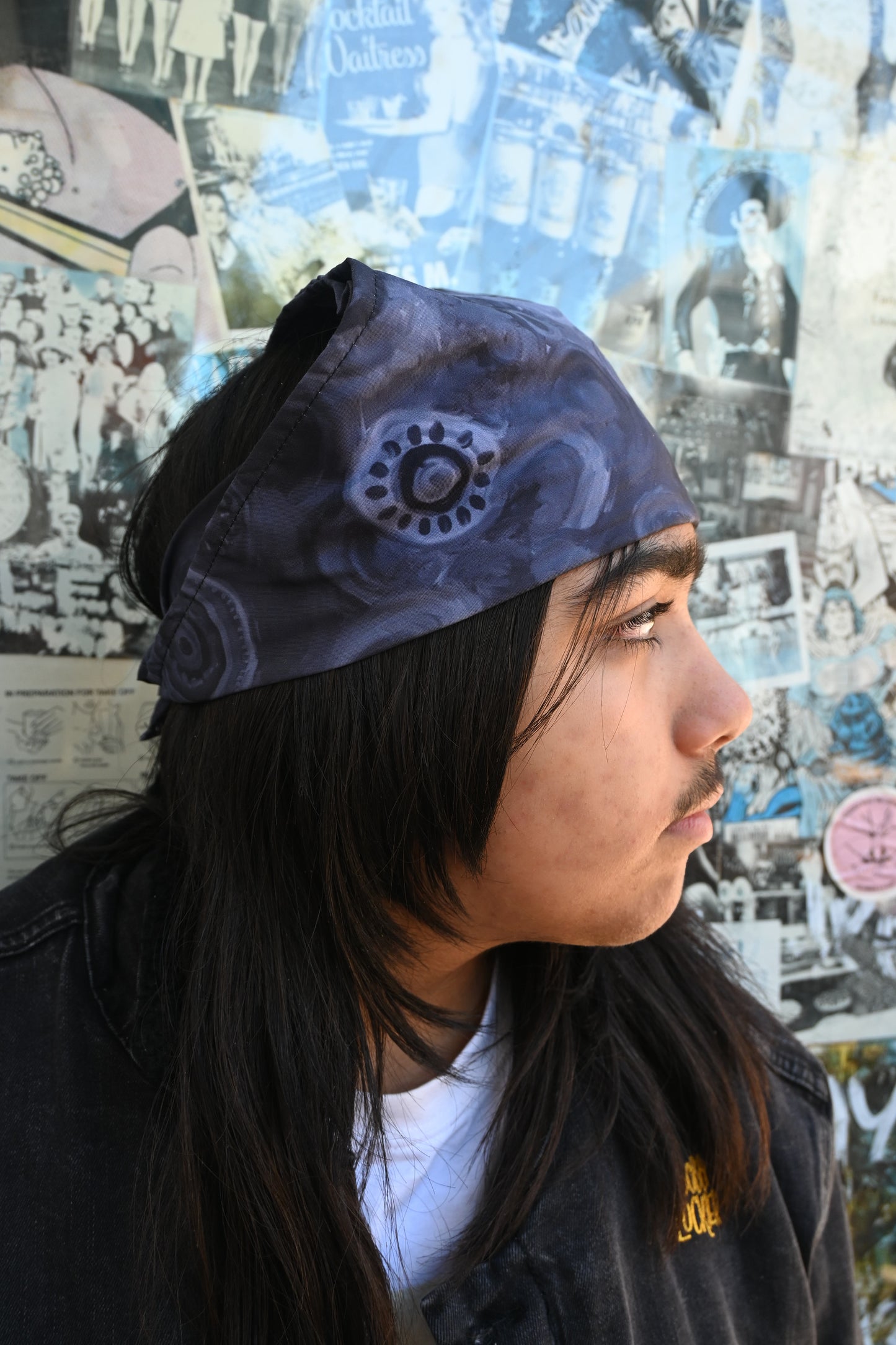 “Grey” print bandana